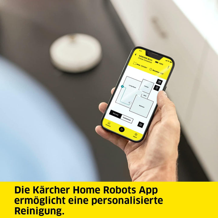 Kärcher Saugroboter RCV 3 mit Wischfunktion, smarte App-Steuerung, LiDAR-Laser-Navigation, Kartierun