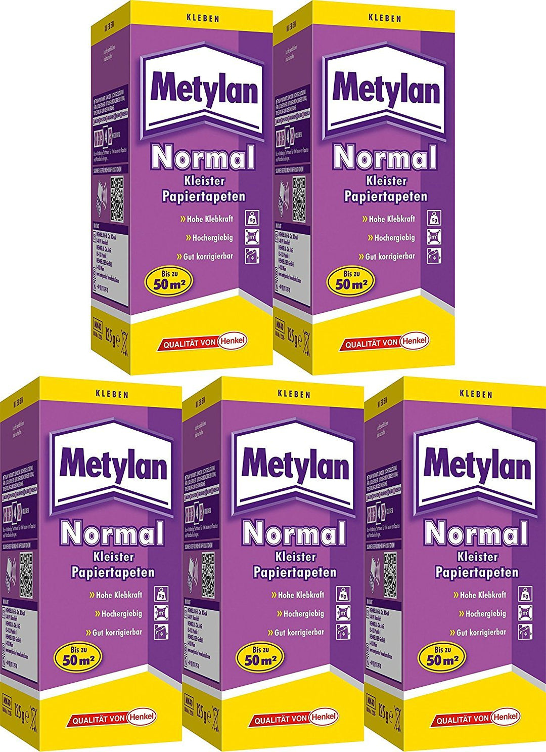 Metylan MK40 Normal Tapetenkleister, 125 g (5er Pack) Normal Kleister 125 g / 5er Pack, Normal Kleis