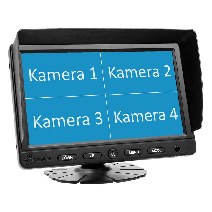 Carmedien 7" Quad Monitor CM-NMR7Q4 für Rückfahrkameras Split Screen Bildschirm 4 V In TFT Display 1