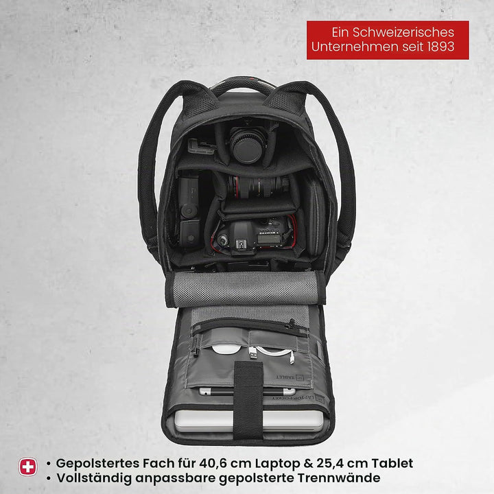 Wenger TechPack Laptop-Rucksack für Technik, Notebook bis 14 Zoll, Tablet bis 10 Zoll, 12 l, Damen H