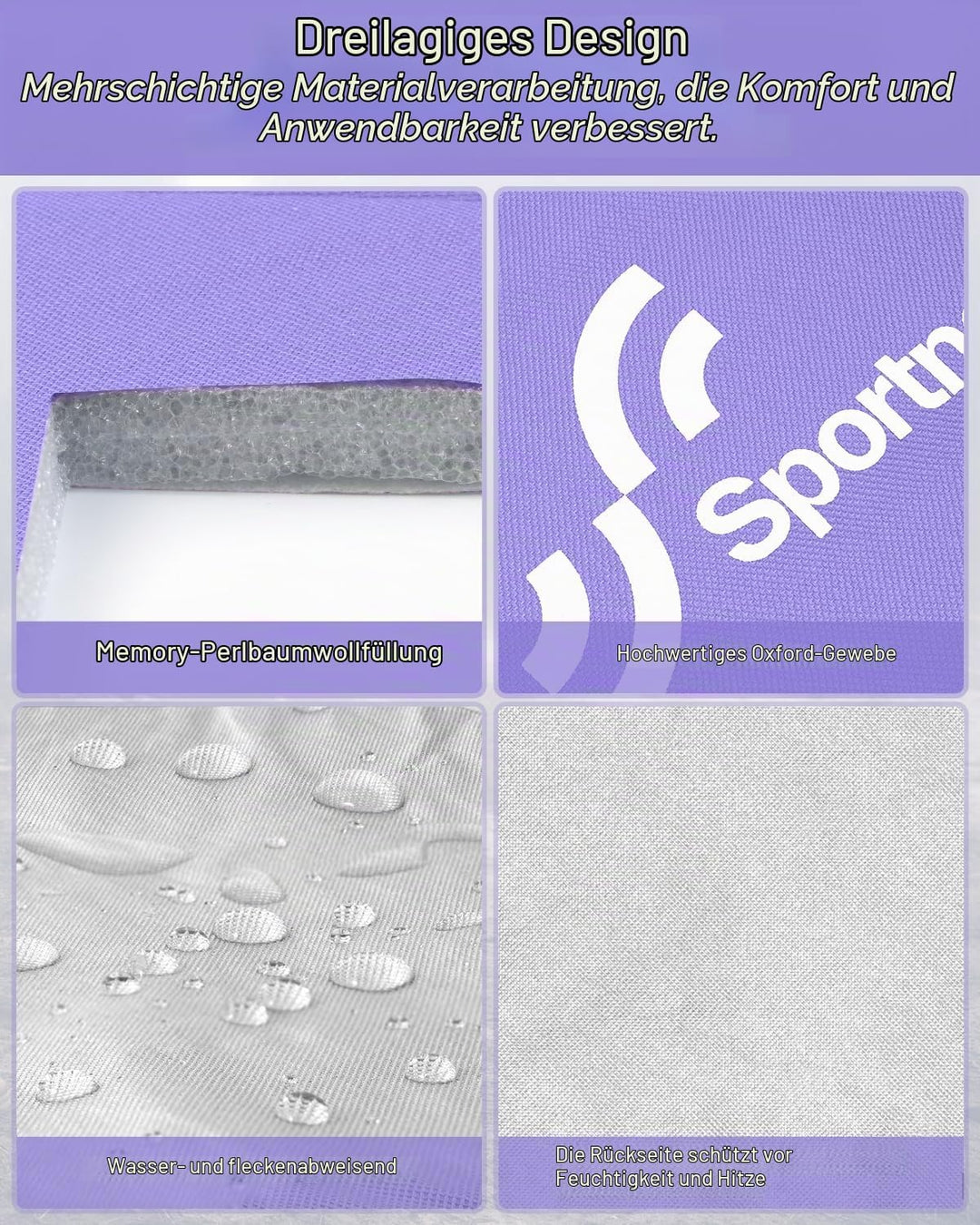 Sportneer Sitzkissen Outdoor, 40 * 40cm Sitzunterlage Outdoor Wasserdicht Oxford-Stoff Thermo Sitzki