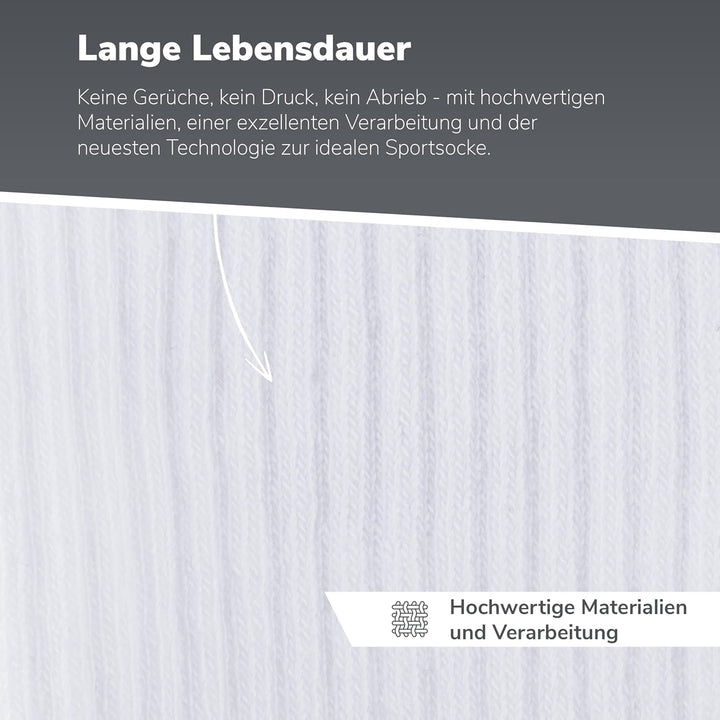 Safersox Sportsocken - Mückenschutz-Socken - in vielen Farben erhältlich! 43-46 3er Vorteilspack Wei