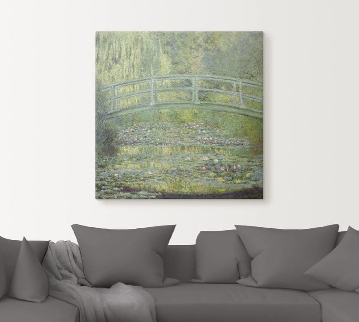 ARTland Leinwandbilder Wandbild Bild auf Leinwand 40x40 cm Wanddeko Garten Teich Pflanzen Seerosente