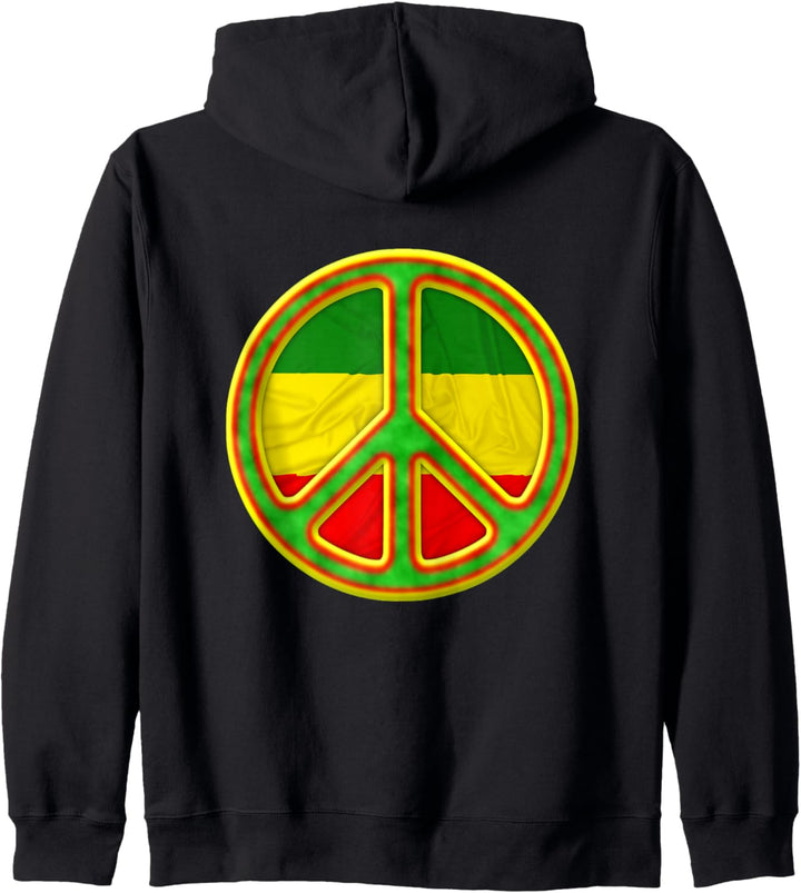 Friedenszeichen Reggae Jamaika Rasta Rastafari Flagge Kapuzenjacke