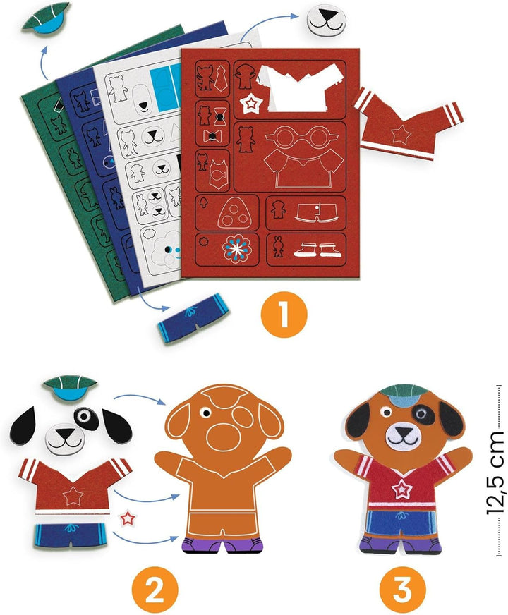 Djeco Kreativ-Mosaikset Funky Family - Sticker und Magnete FSC Mix