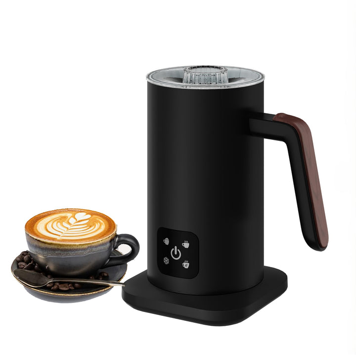 Milchaufschäumer Elektrisch 4-in-1 aus Edelstahl – Heiss & Kalt, Milch erhitzen, LED-Touchpanel, 360