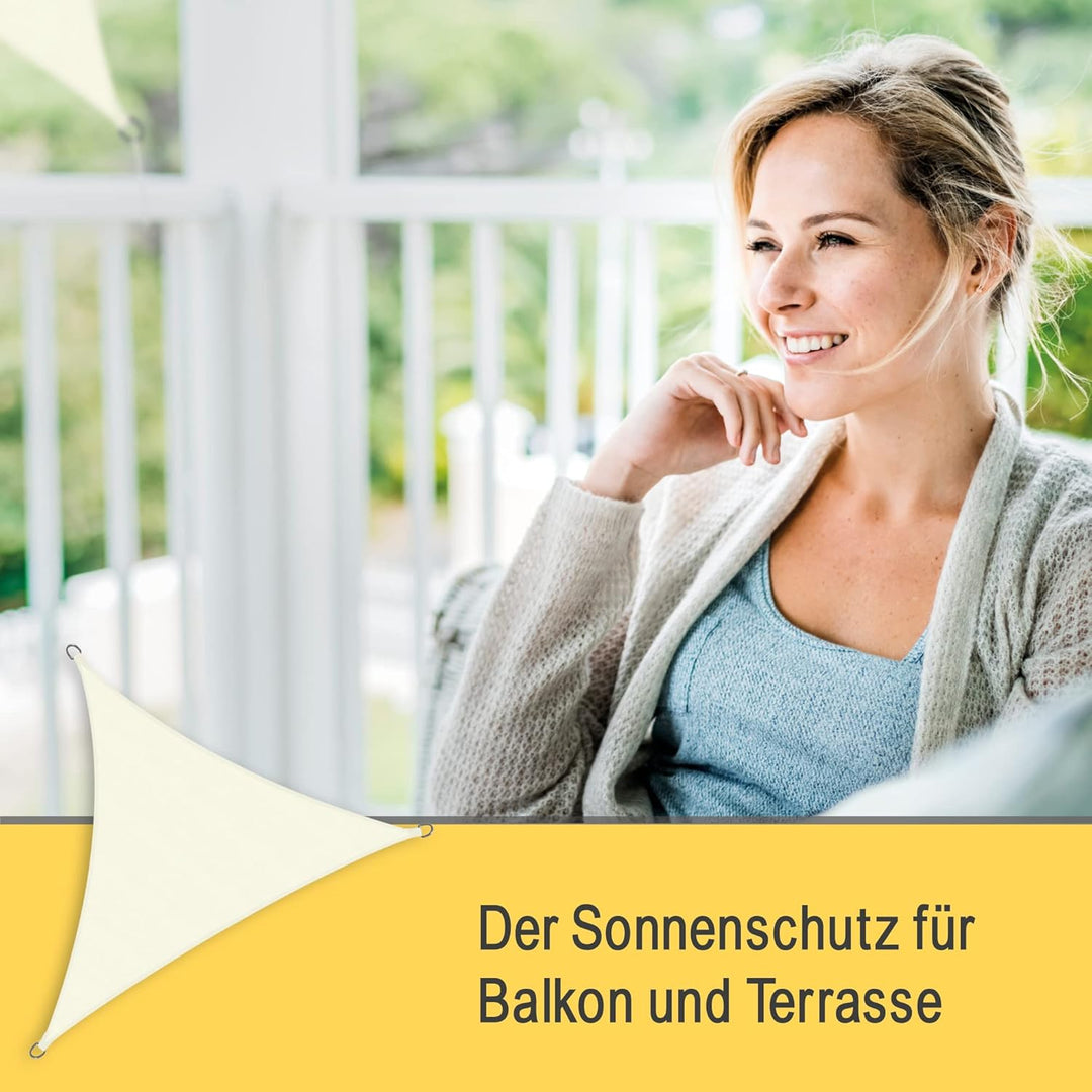 Sol Royal Sonnensegel dreieckig Wasserdicht 3x3x3m Terrasse – Sonnensegel Balkon Segeltuch UV Sonnen