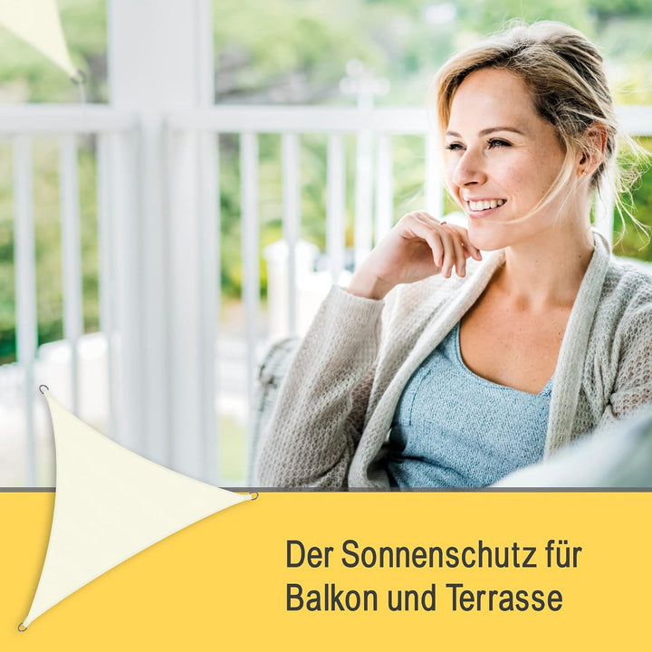 Sol Royal Sonnensegel dreieckig Wasserdicht Terrasse Balkon Garten Pool | 3,6x3,6x3,6m Creme Segeltu