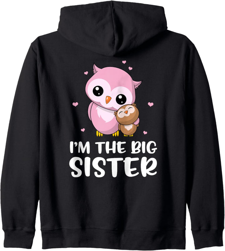 Ich bin die grosse Schwester - Süsse Eule Eulen Geschwister Kapuzenjacke