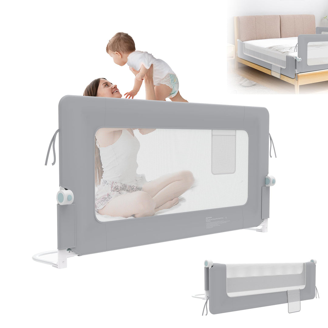 XMTECH 1st Bettgitter 150 cm Bettschutzgitter Kinderbettgitter für Kinder, Rausfallschutz Bett Babyb
