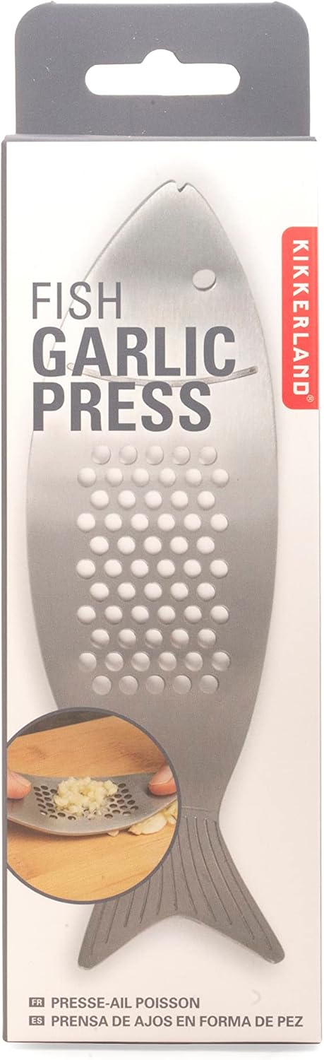 Kikkerland Fish Garlic Press (CU281) - Knoblauchpresse für Küchenanfänger und -enthusiasten, humorvo
