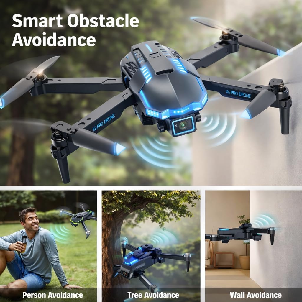 Drohne mit Kamera 1080P für Kinder Anfänger, Bürstenlosem Motor RC Quadcopter, Start mit einem Knopf