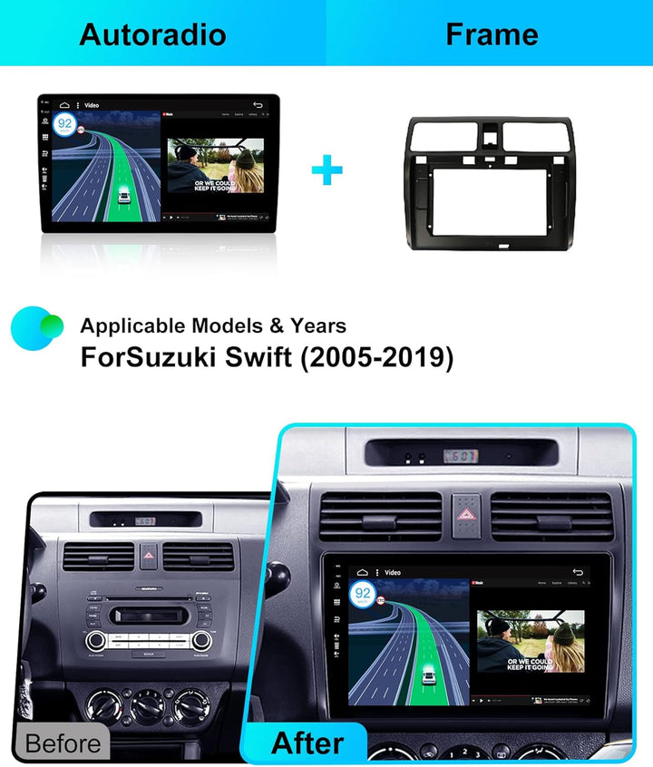 JOYX Android 12 Autoradio Passt für Suzuki Swift (2005-2016) Mit IPS 2.5D - Kamera KOSTENLOS - 10.1