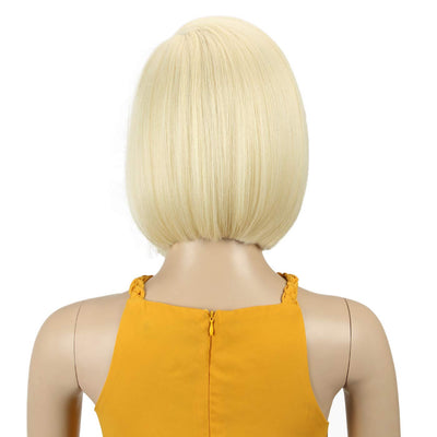 Début Lace Front Perücke für schwarze Damen Bob Perücke für weisse Damen Kunsthaar 24 cm 120g Blond