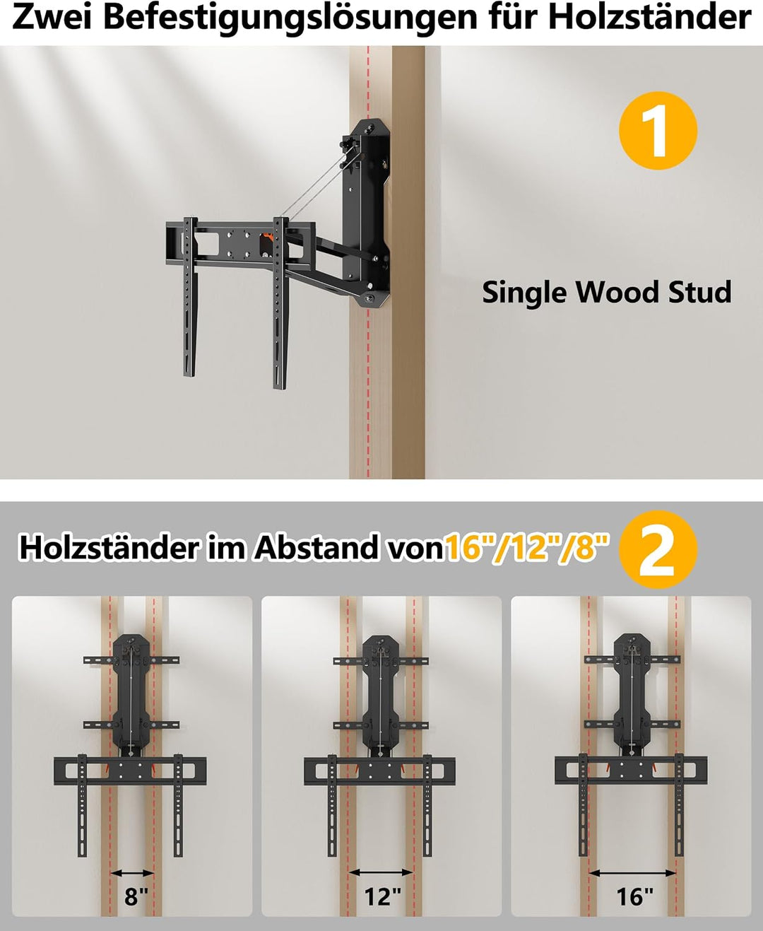 FORGING MOUNT Elektrisch TV Wandhalterung für 32-85 Zoll Fernseher bis 40kg, Motorisierte TV Wandhal