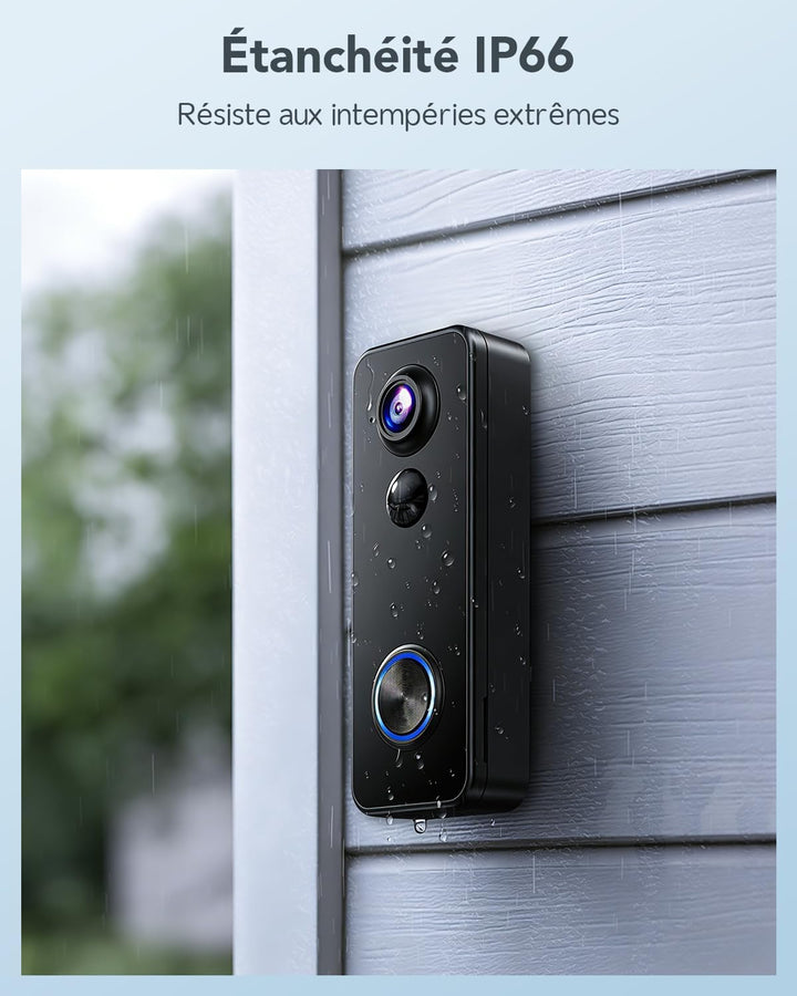 XTU 2K HD Kabellose Türklingel für den Aussenbereich, wasserdicht, kabellose Türklingel mit Kamera 1