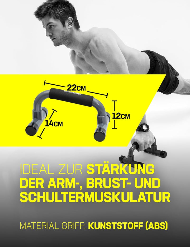 SPORTINATOR® robuste Push Up Bar gepolsterten, handgelenkschonende Liegestützgriffe 2er-Set zum Aufb