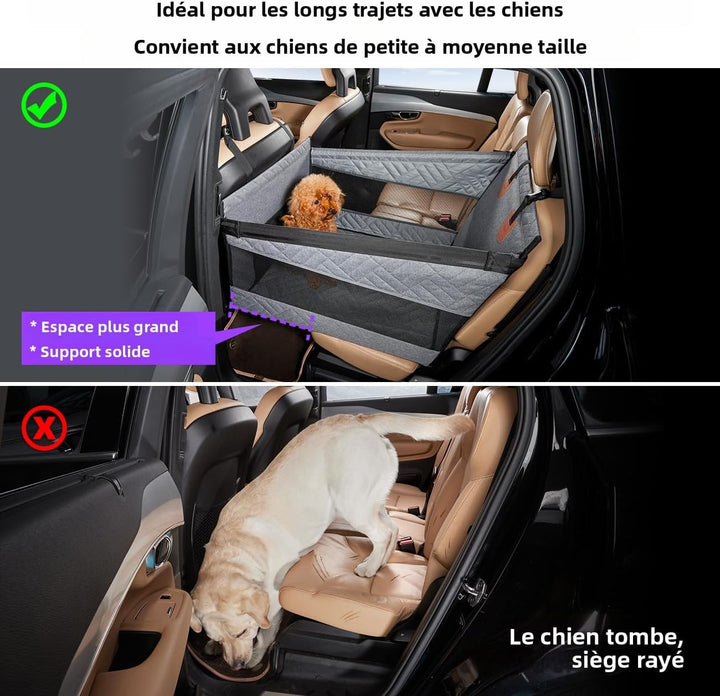 Hundesitz für Grosshunde bis 15kg – Sicherer Autositzbezug für Rücksitz, Robuster Hunde-Boostersitz
