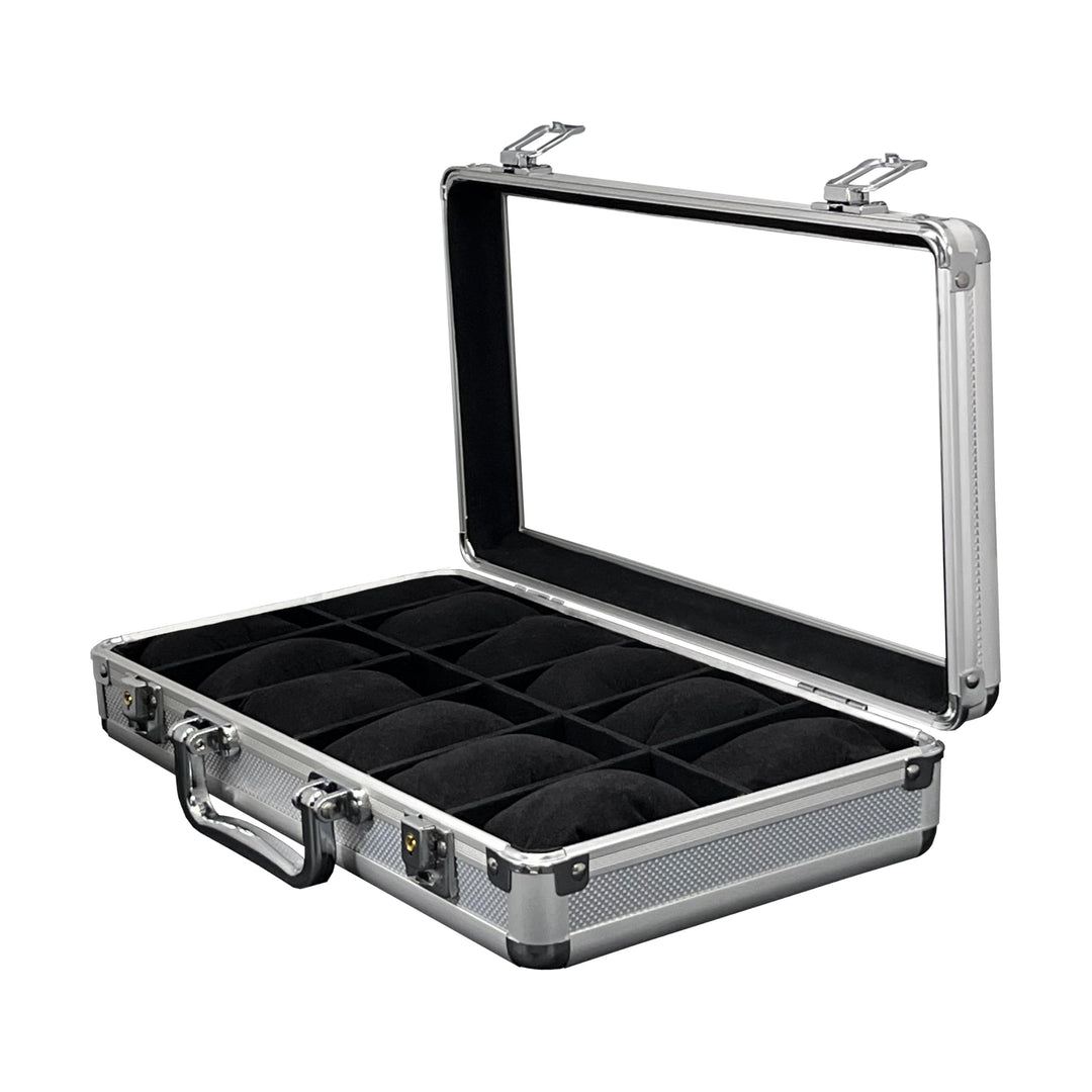 MR Maestro Relojero - Robuste Aluminium Uhrenbox | Platz für 12 Uhren und Schmuck | Ideal für Herren