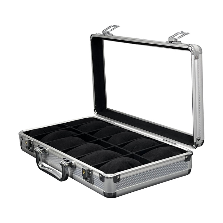 MR Maestro Relojero - Robuste Aluminium Uhrenbox | Platz für 12 Uhren und Schmuck | Ideal für Herren