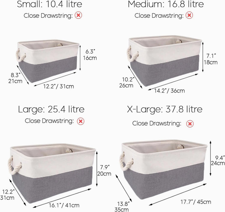 Mangata aufbewahrungskorb Stoff 4er Set, Kleine aufbewahrungsbox Schrank, Korb aufbewahrung Stoff mi