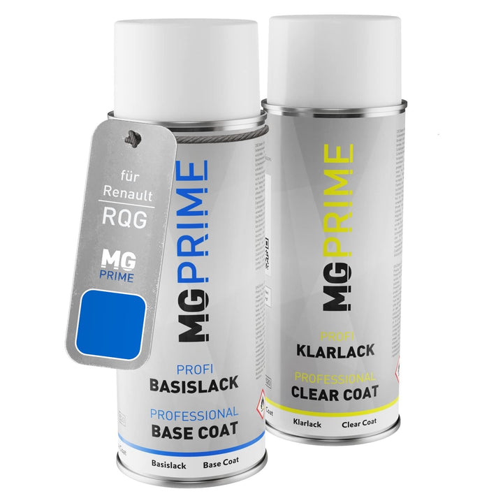 MG PRIME Autolack Sprühdosen Set für Renault RQG Bleu Foudre Nacre Metallic/Zirkon-Blau Perleffekt B