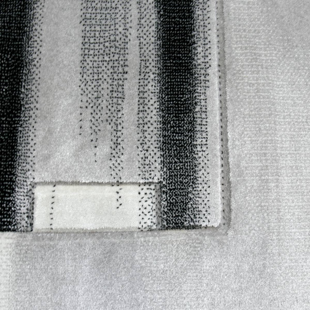 VIMODA Designer Teppich Wohnzimmer Grau Kacheloptik mit Farbverlauf und Konturenschnitt, Grösse:80x3