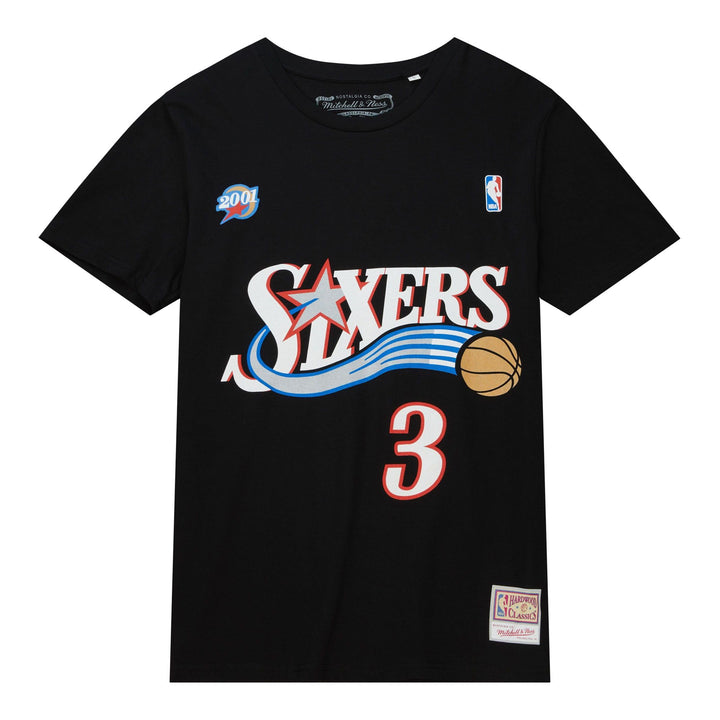 Mitchell &amp; Ness Name &amp; Number T-Shirt (NBA | HWC | NFL) Allen Iverson - Schwarz L, Allen Iverson - S