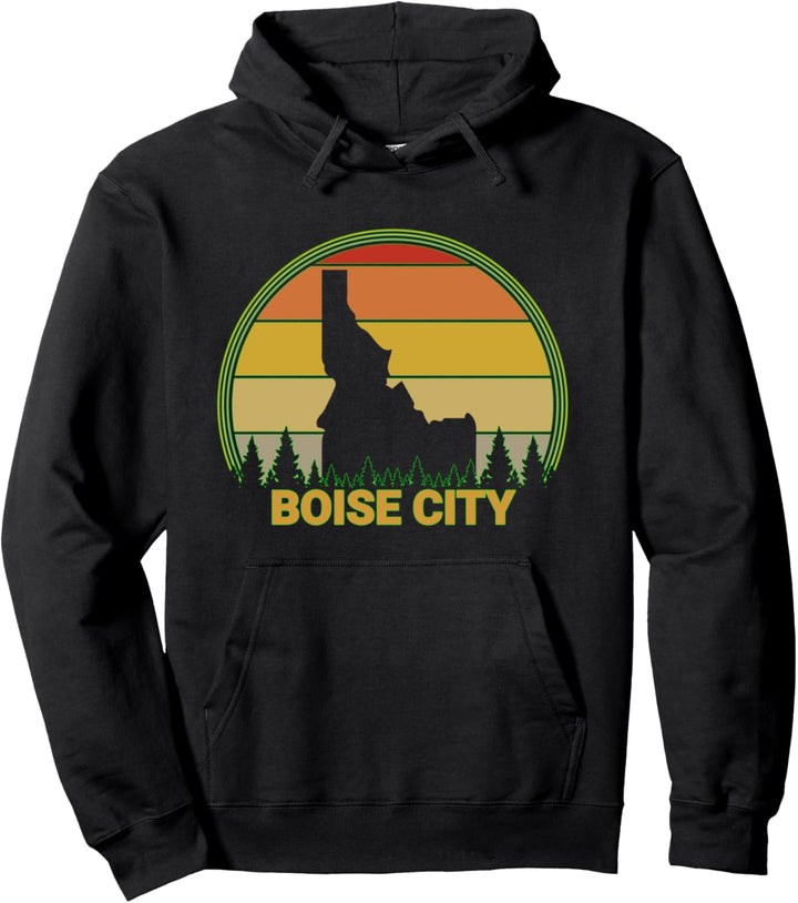 Bundesstaat Idaho, Bäume, Sonnenuntergang, Boise City, Idaho Pullover Hoodie