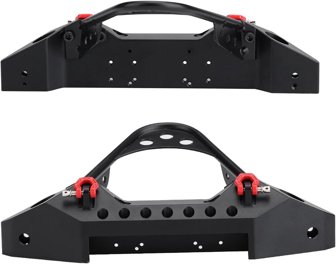 RC Crawler Car Frontstossstange, RC Car Metallstossstange mit 2 LED-Leuchten für TRX-4 Massstab 1:10