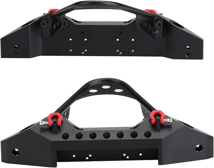 RC Crawler Car Frontstossstange, RC Car Metallstossstange mit 2 LED-Leuchten für TRX-4 Massstab 1:10