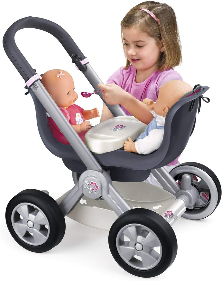 Silver Line- Kinderwagen für Zwillinge Puppen, Rot farbe (Famosa 800008883)