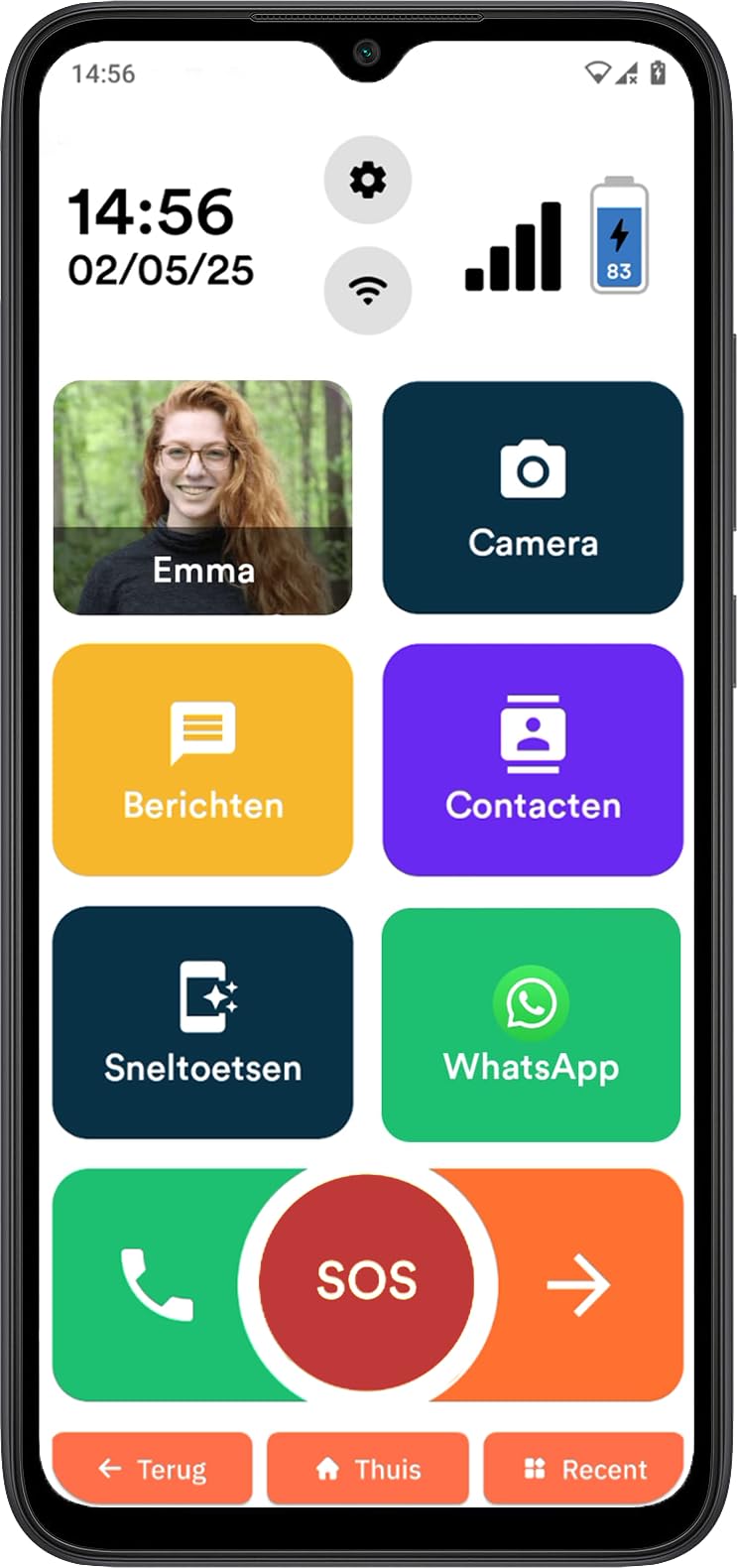 S1 Senioren-Smartphone – Schwarz – 64 GB – Whatsapp- und SOS-Funktion – für Senioren, 64 GB