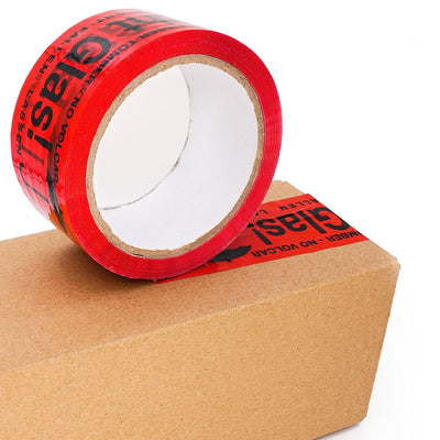 BIGtec 24 Rollen Paketklebeband Vorsicht Glas leise abrollend Klebeband Packband Paketband Verpackun