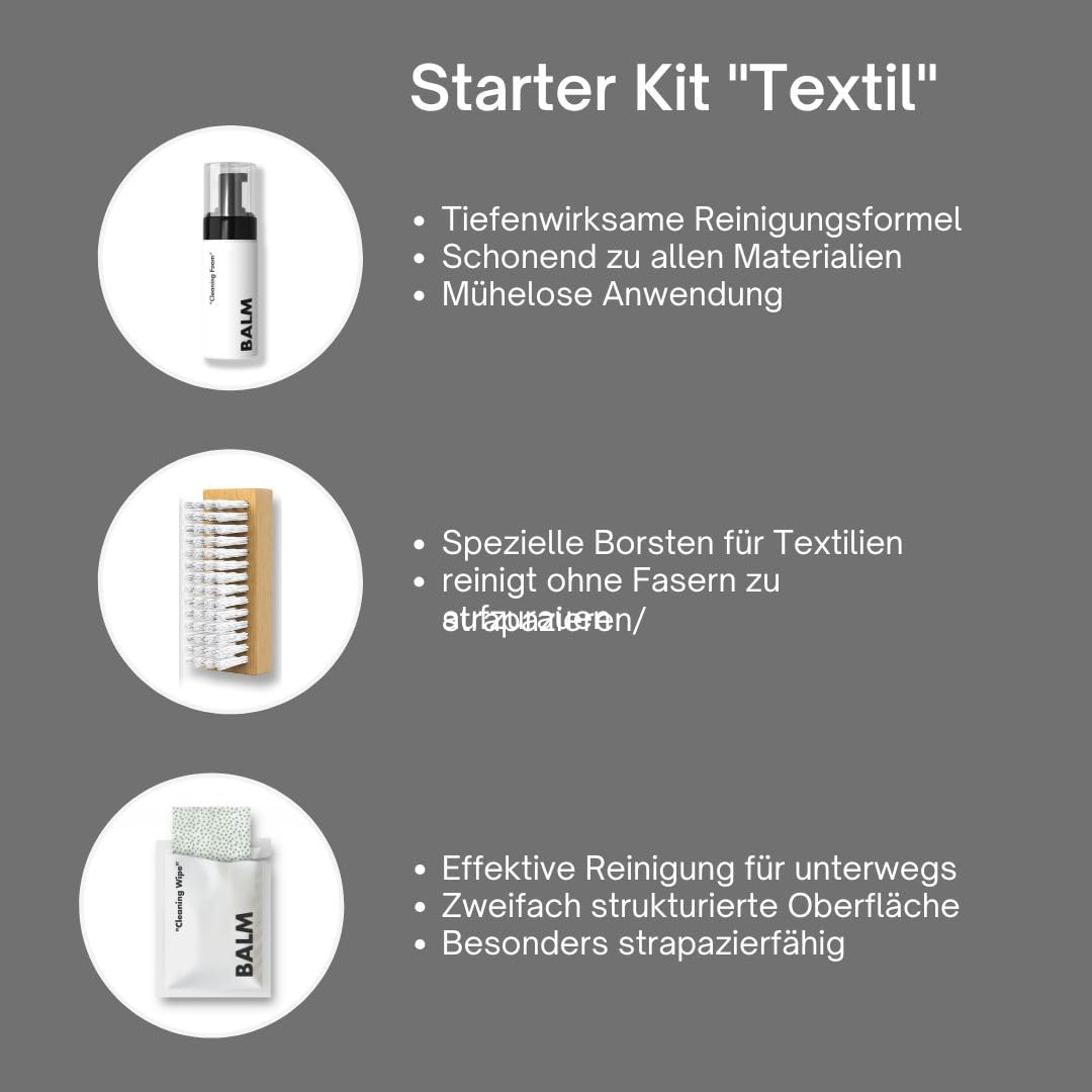 BALM Schuhputzsets – Premium Sneaker Reiniger & Schuhpflegeset für Leder, Textil, Suede, Nubuk etc –