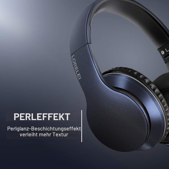 LORELEI X6 Over-Ear Headphones with Microphone, Lightweight Foldable & Portable Stereo Bass Headphon
