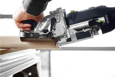 Festool Dübelfräse DF 500 Q-Set DOMINO (mit DOMINO Fräser, Zusatzanschlag, Leistenanschlag, Queransc