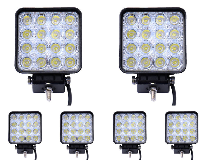 Greenmigo 6x 48W Led Scheinwerfer Offroad Lampe Flood Arbeitsscheinwerfer LED Arbeitslicht 12V 24V Z