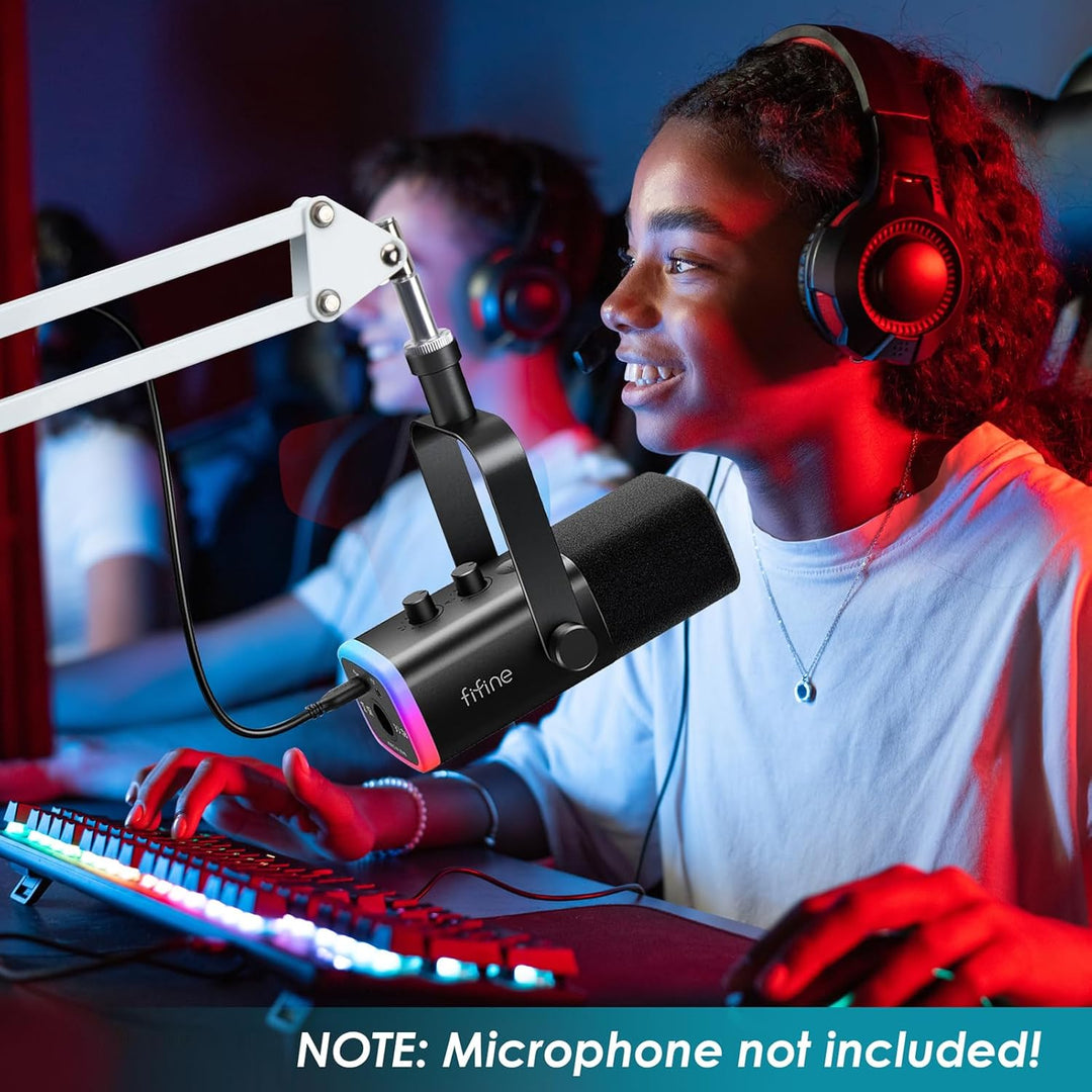 FIFINE AM8 Mikrofonarm Weiss - Boom Arm Mikrofon Schwenkarmständer kompatibel mit FIFINE Recording X