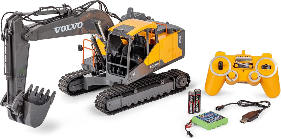 Carson 500907339 Raupenbagger Volvo 1:16 - Ferngesteuertes Baufahrzeug für Kinder ab 8 Jahren, RC Ba