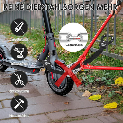 Pfloge® E Scooter Schloss mit Zahlencode, Schloss für E Scooter mit 4-Stellig Code Kombination, Hand