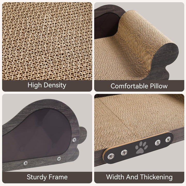 Kratzbrett Katze XXL, 68 cm Breite, Kratzmatte im Sofa-Design,Bestehend aus Hoher Dichte, die Kräfti