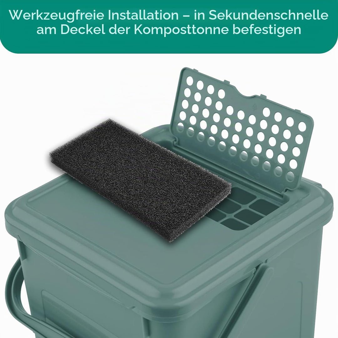 10 Stück Aktivkohle-Ersatzfilterset Kompatibel mit Rotho Bio-Kompostbehälter (9 Liter), 1779905519 u