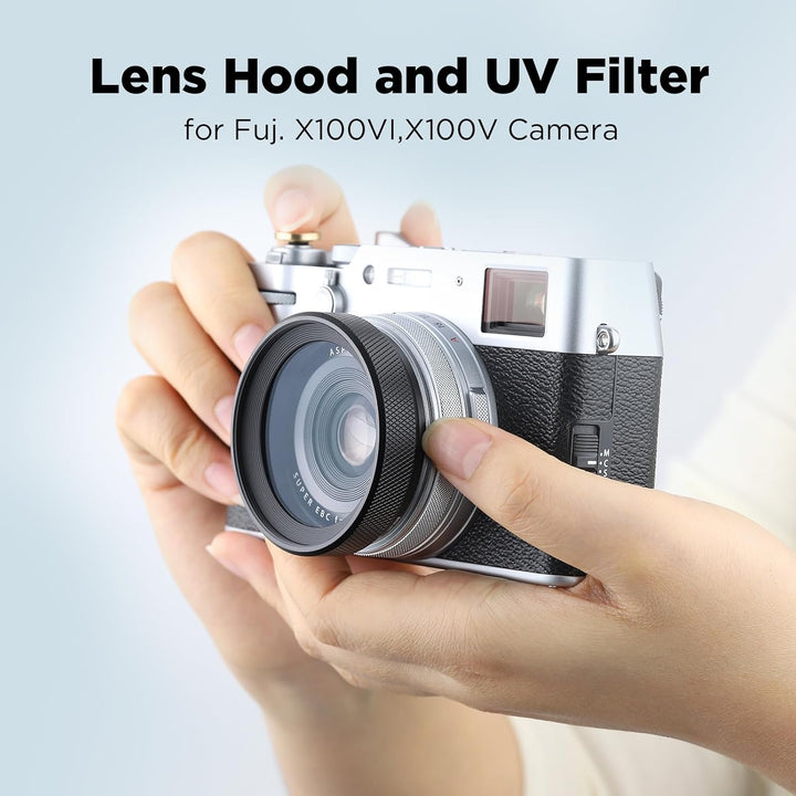 Haoge LUV-X54B Metall Gegenlichtblende Sonnenblende mit MC UV Filter Ultraviolett Schutzfilter für F