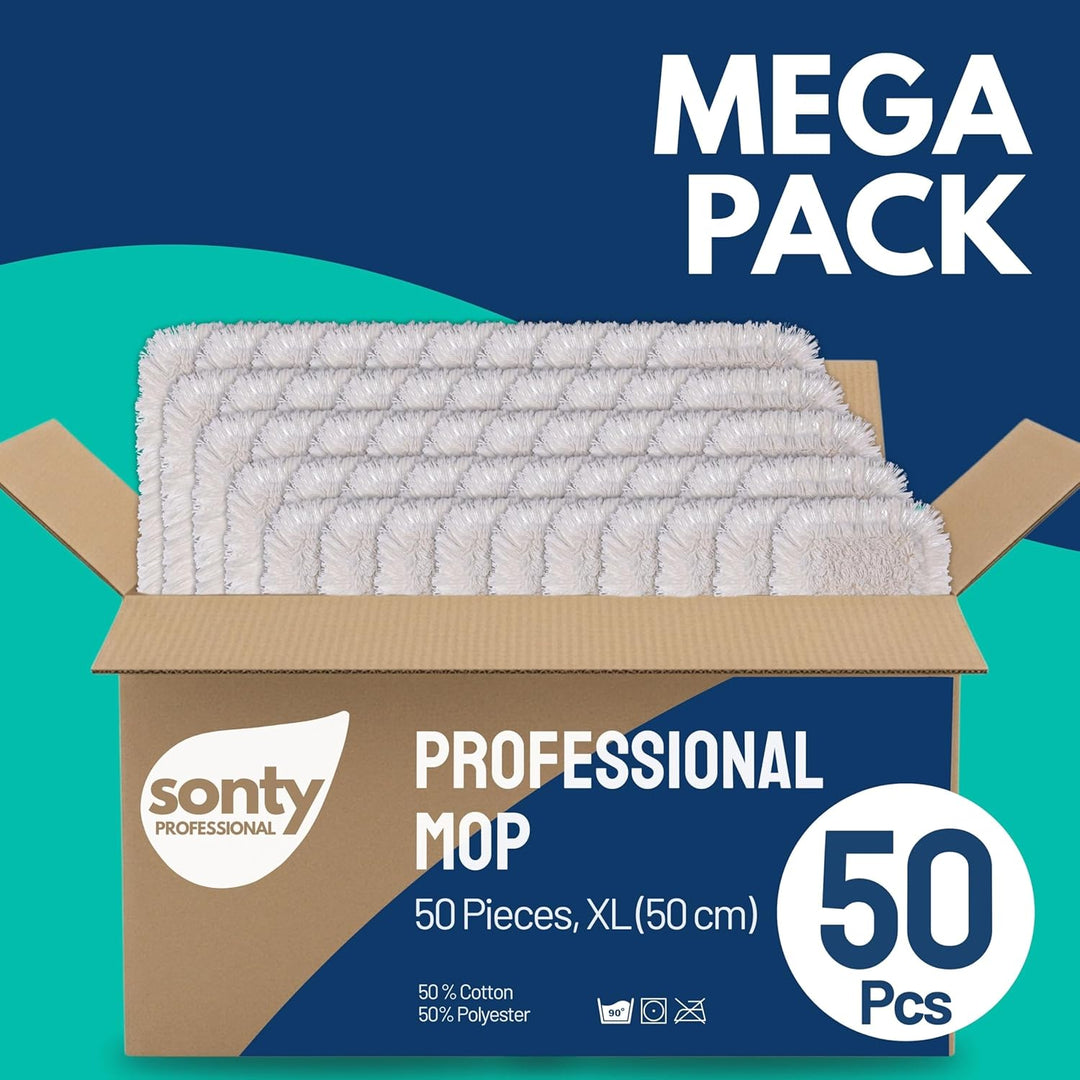 Sonty 50 Stück Mopp, Baumwollmop, Wischmop Premium Tufting 50cm (50), 50