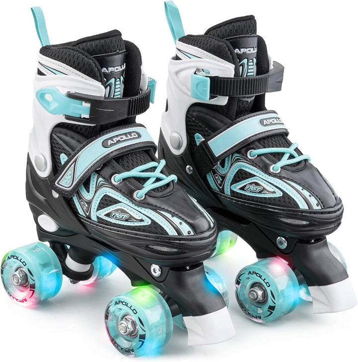 Apollo Super Quad X Pro | verstellbare Rollschuhe für Kinder | komfortable, grössenverstellbare LED