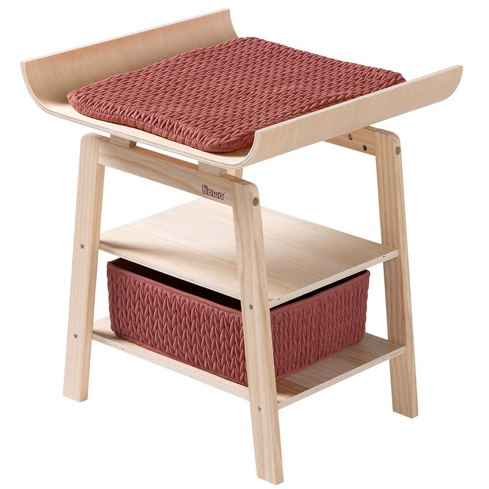 howa Puppenwickeltisch aus Holz „Grace“, Puppenwickelkommode mit Zubehör – Wickeltisch für Puppen mi