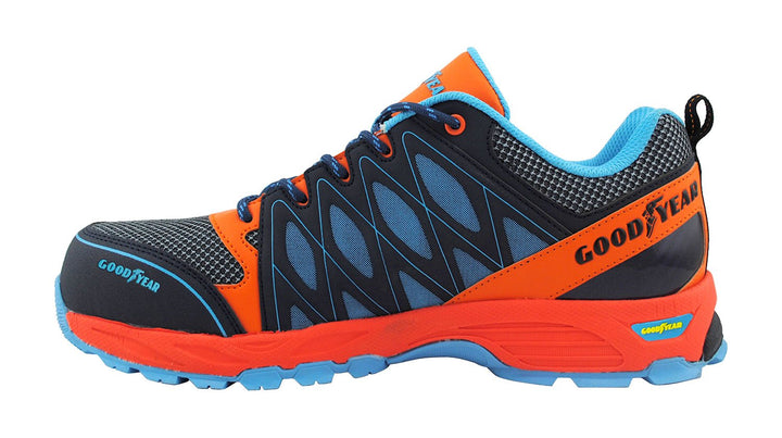 Goodyear Herren metallfreie Arbeitssicherheitsschuhe, Orange Blau, 45 EU Orangeblau 45 EU, Orangebla