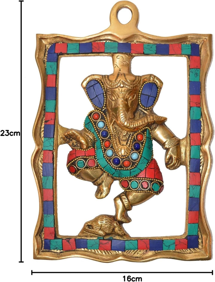 Aakrati Ethnische Indien Wanddekoration Ganesh Teller fertig zum Aufhängen | Indischer religiöser Go