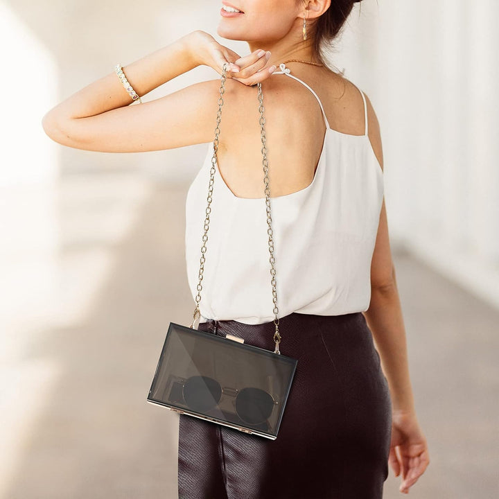 WJCD Clear Purse for Women Acrylic Clear Clutch Bag,acrylic Purses Clear Clutch Purse Shoulder Handb
